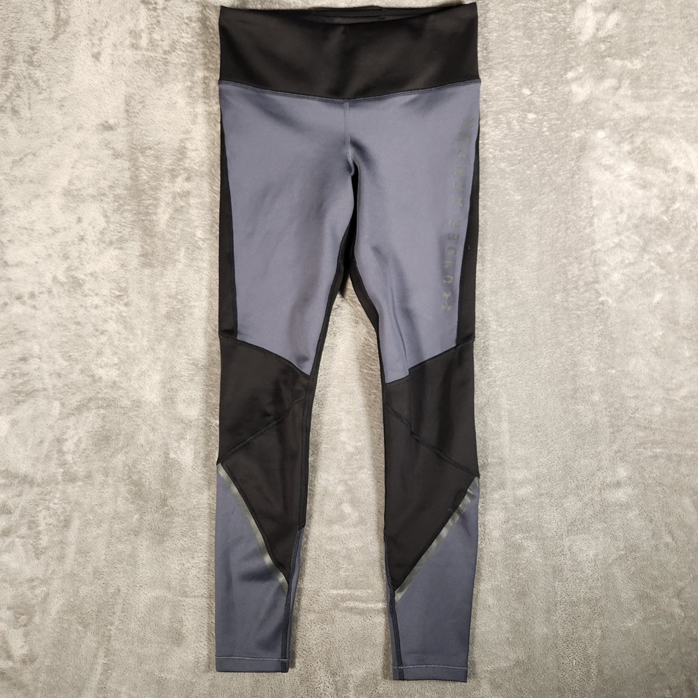 Under Armour ColdGear Leggings Womens Medium Black Grey Compression 1344528